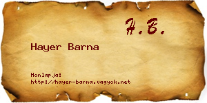 Hayer Barna névjegykártya